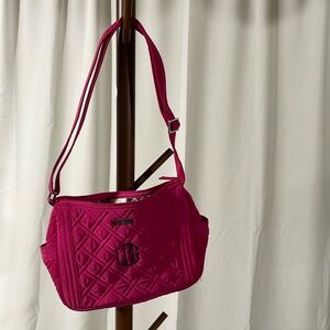 VERA BRADLEY PINK SATIN QUILTED BAG